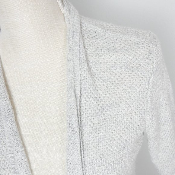 Eileen Fisher Grey Short Sleeve Lightweight LinenOpen Cardigan Sweater Small - Picture 9 of 12